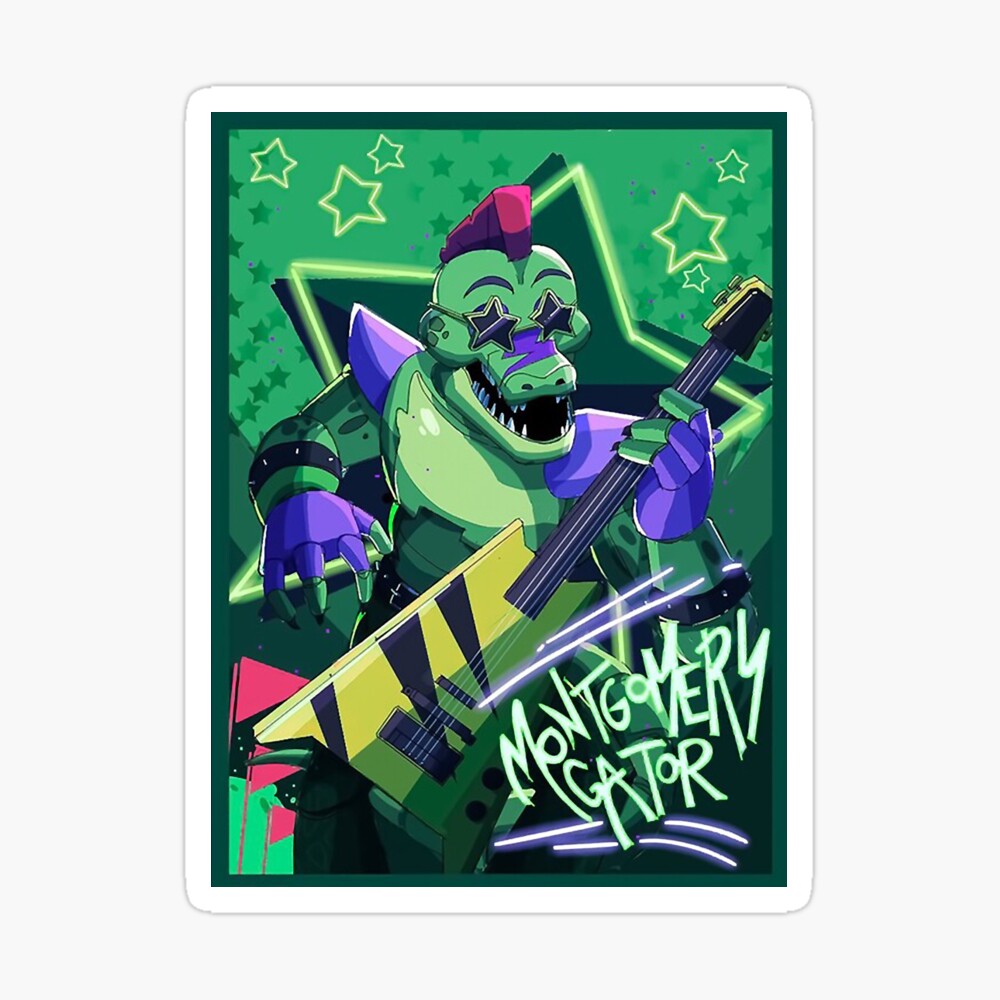 Fnaf Monty Montgomery Gator Five Nights Security poster