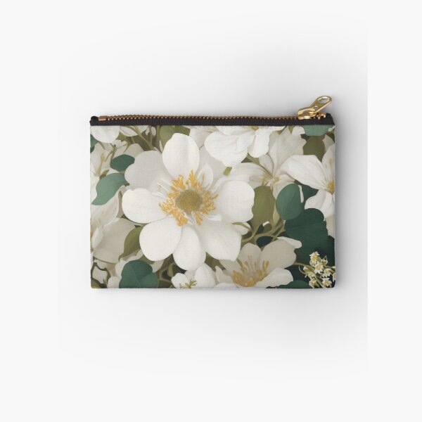 Item preview, Generated 70s Watercolor White Tropical Flower and Leaf pattern  designed and sold by AiArtMerch.