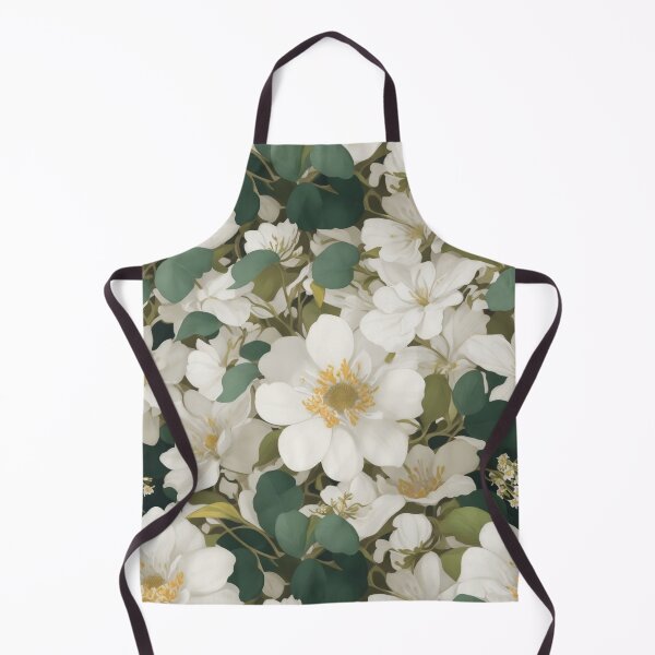 Item preview, Generated 70s Watercolor White Tropical Flower and Leaf pattern  designed and sold by AiArtMerch.