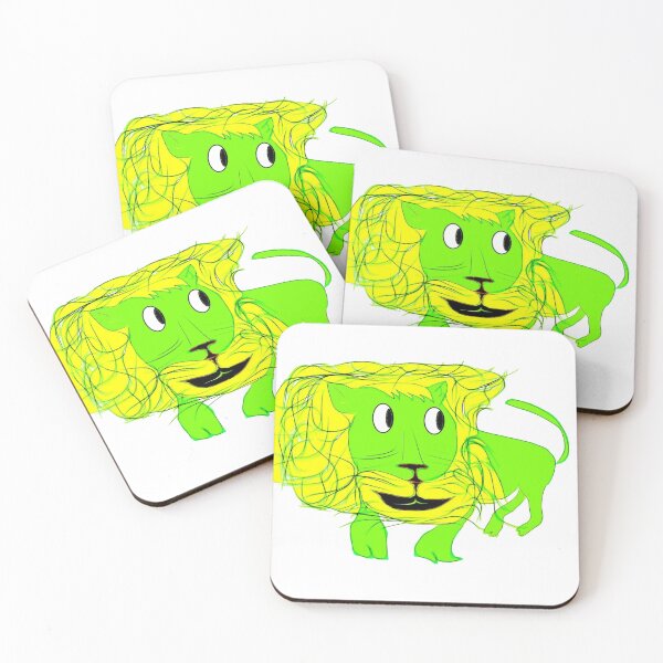Item preview, GREEN AND BLONDE LION, YOUR LION WITH HIS VERY JOVIAL MANE - STICKERS designed and sold by glauco54.