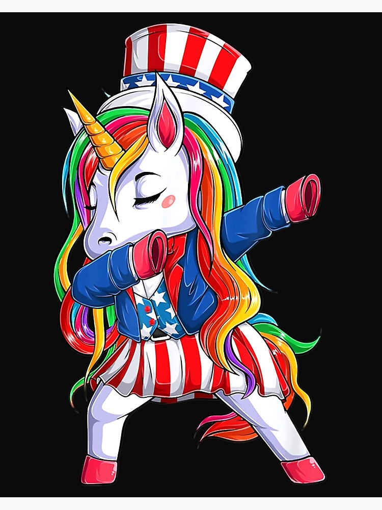 Dabbing Unicorn Funny Patriotic American Flag T-Shirt Dabbing Unicorn Funny Patriotic American Flag T-Shirt