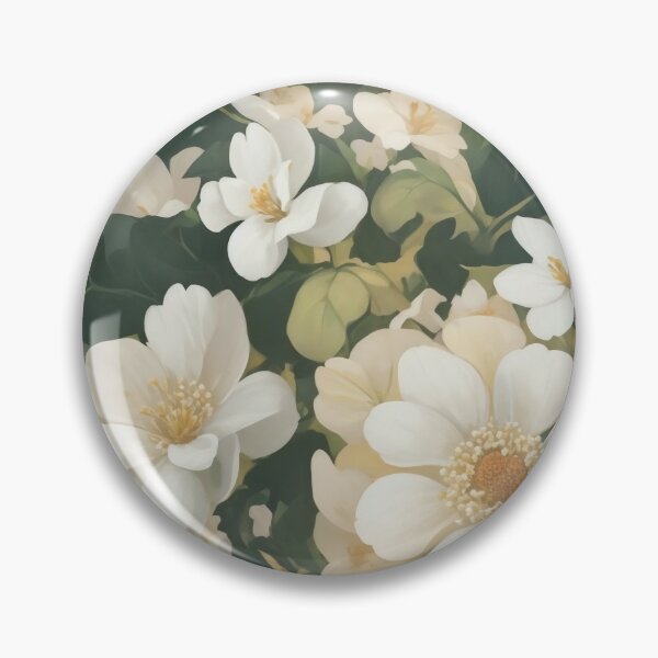 Item preview, Generated 70s Watercolor White Tropical Flower and Leaf pattern  designed and sold by AiArtMerch.