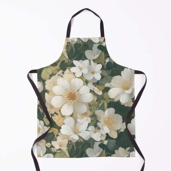 Item preview, Generated 70s Watercolor White Tropical Flower and Leaf pattern  designed and sold by AiArtMerch.