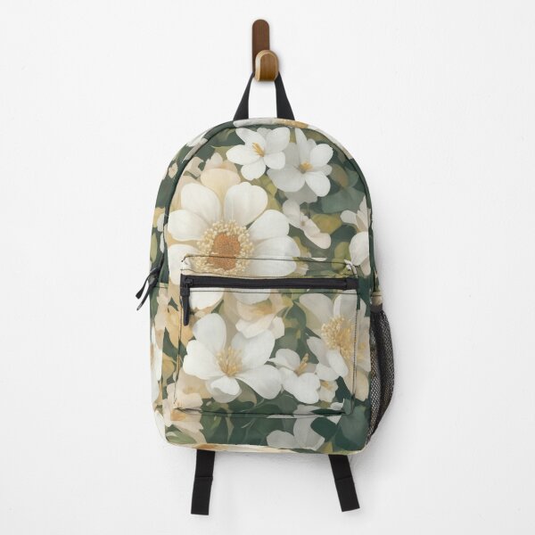 Item preview, Generated 70s Watercolor White Tropical Flower and Leaf pattern  designed and sold by AiArtMerch.