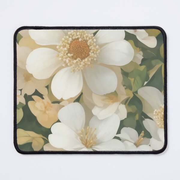 Item preview, Generated 70s Watercolor White Tropical Flower and Leaf pattern  designed and sold by AiArtMerch.