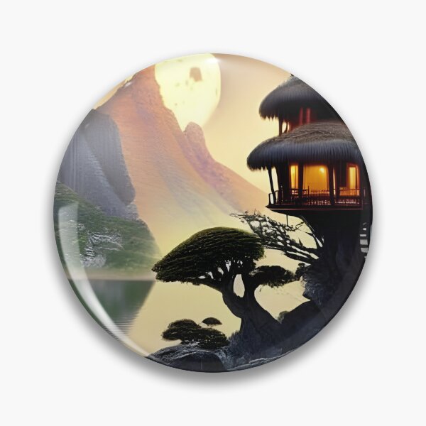 Item preview, Tree house on lake generated by artificial intelligence designed and sold by megadrina.
