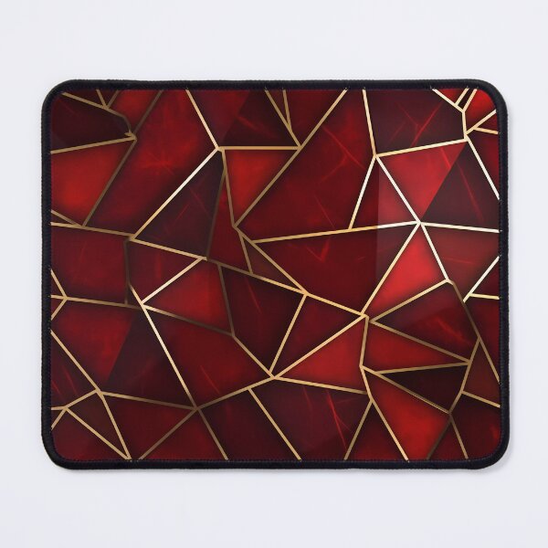 Item preview, Ruby Red Gemstone Geometric Tile Design with Gold Accents designed and sold by SweetWhiskers.