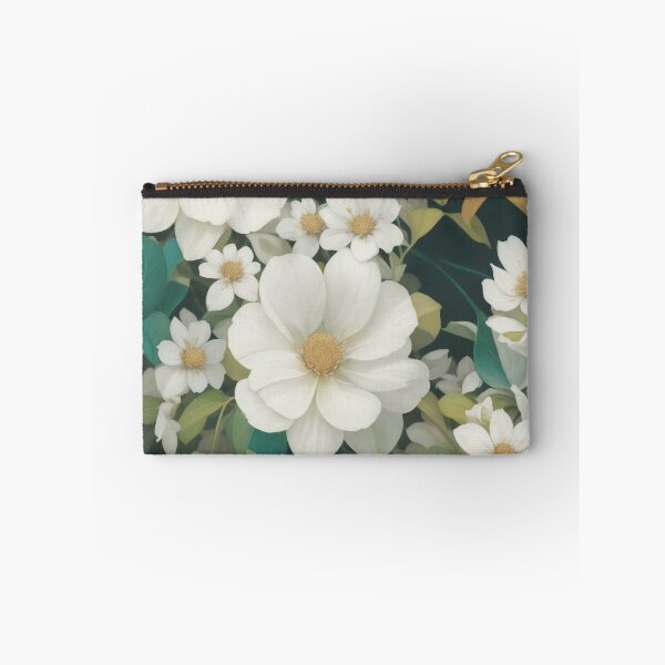 Item preview, Generated 70s Watercolor White Tropical Flower and Leaf pattern  designed and sold by AiArtMerch.