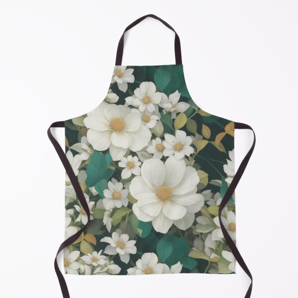 Item preview, Generated 70s Watercolor White Tropical Flower and Leaf pattern  designed and sold by AiArtMerch.
