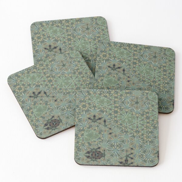 Item preview, Antique Victorian Style Kaleidoscope Floral Pattern in Shades of Green designed and sold by Trevor Hirst.