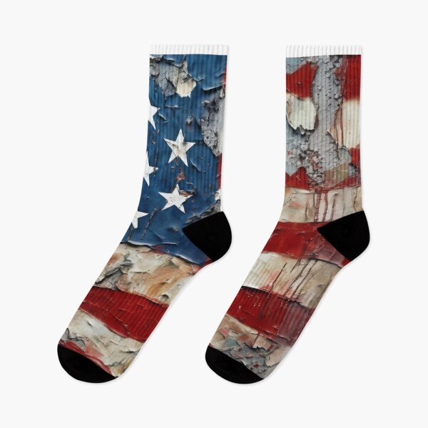Item preview, Fading Glory: Dilapidated American Flag Art Print designed and sold by BlahNM505.