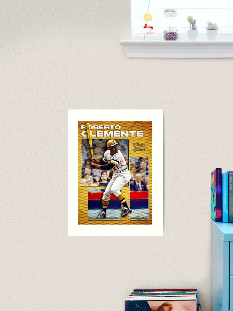 Roberto Clemente - At Bat sports card poster Sticker for Sale by