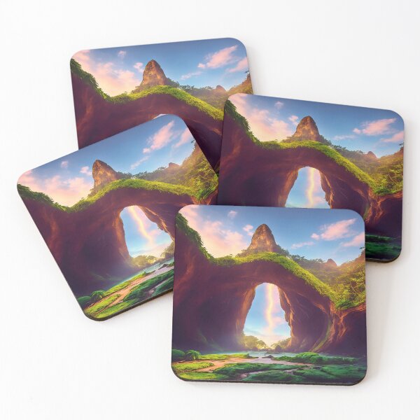 Item preview, Tropical Rainforest Landscapes With a Hidden Cave or Grotto, Ai Generated Art designed and sold by AiGens.