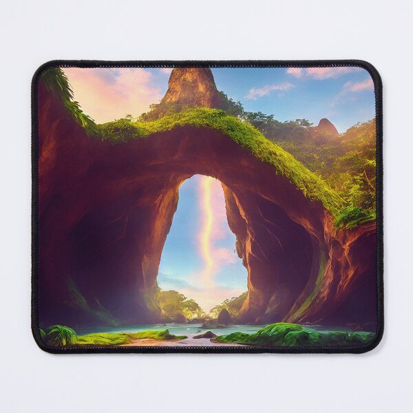 Item preview, Tropical Rainforest Landscapes With a Hidden Cave or Grotto, Ai Generated Art designed and sold by AiGens.