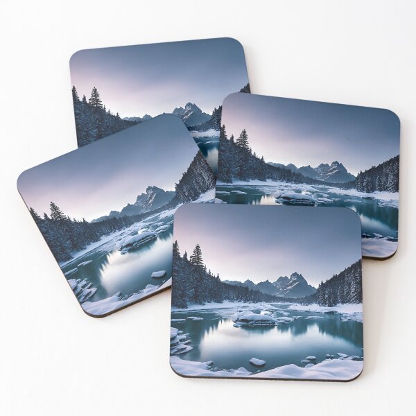 Item preview, Snowy Mountain Landscapes With a Frozen Lake or River, Ai Generated Art designed and sold by AiGens.