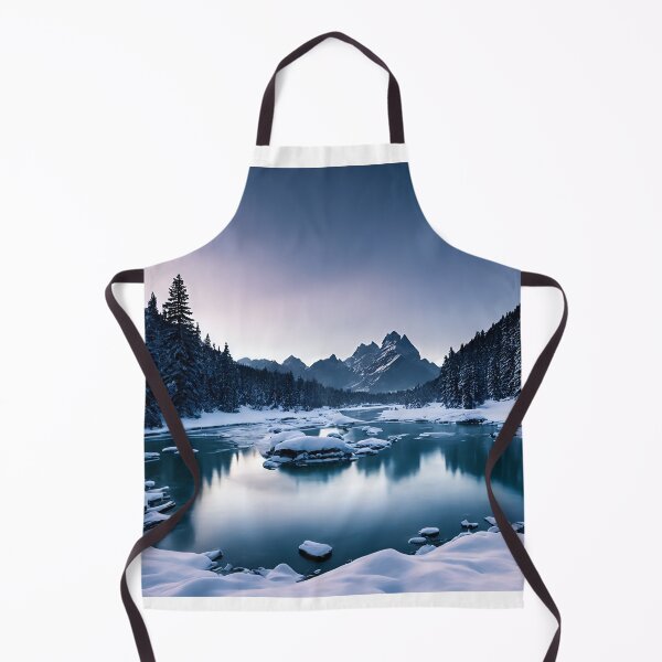Item preview, Snowy Mountain Landscapes With a Frozen Lake or River, Ai Generated Art designed and sold by AiGens.