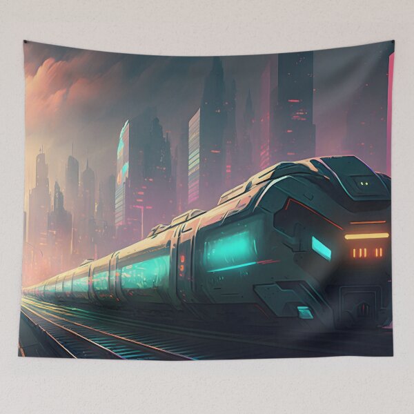 Item preview, Cyberpunk Bullet Train designed and sold by DigitalPalette1.