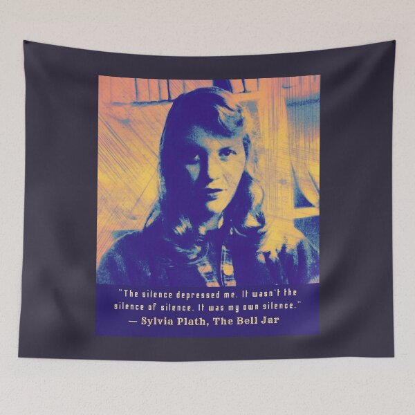 Item preview, Sylvia Plath portrait and quote: The silence depressed me.. designed and sold by artbleed.