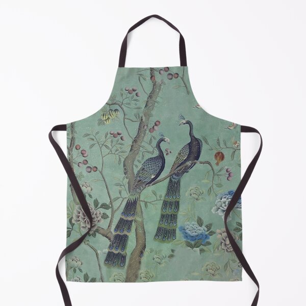 Vista previa del artículo con la obra «Jardín de noche chinoiserie de lujo con pájaros vintage en verde azulado», diseñado y vendido por UtArt.