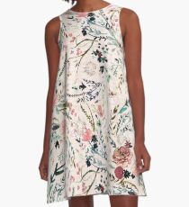 Fabel mit Blumen A-Linien Kleid