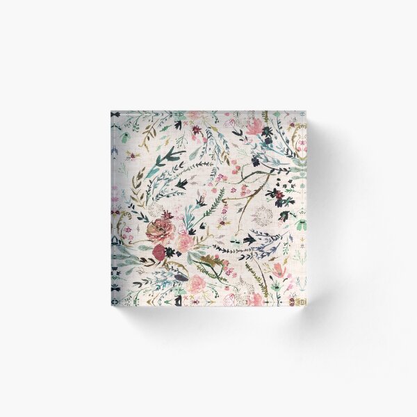 Fabel mit Blumen Acrylblock