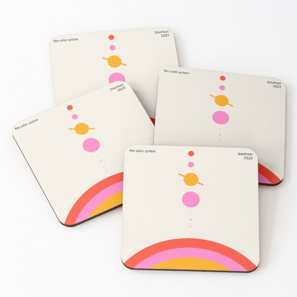 Item preview, The Solar System Bauhaus Red Pink Yellow designed and sold by ahumbleconcept.
