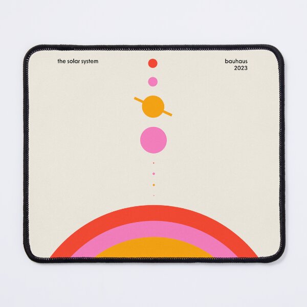 Item preview, The Solar System Bauhaus Red Pink Yellow designed and sold by ahumbleconcept.