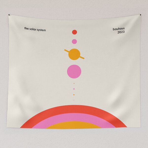 Item preview, The Solar System Bauhaus Red Pink Yellow designed and sold by ahumbleconcept.