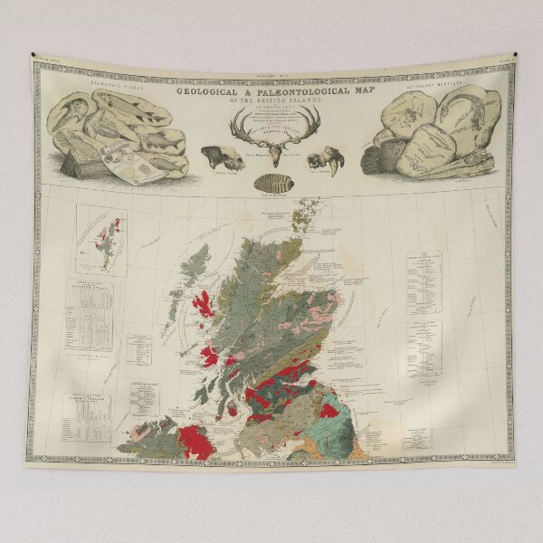 Item preview, Vintage Scotland Geological & Paleontological Map (1854) designed and sold by BravuraMedia.