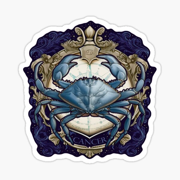 Cancer Zodiac Heraldic Crest Sticker
