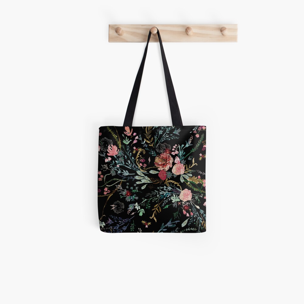 Midnight Floral Tote Bag