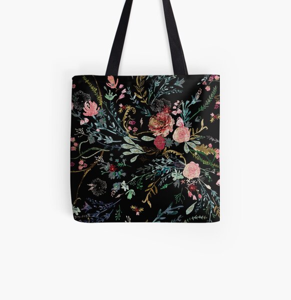 Midnight Floral All Over Print Tote Bag