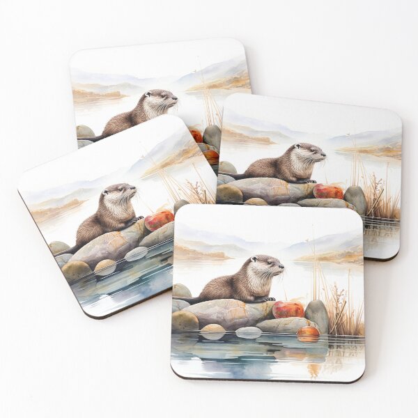 Item preview, Splashy Otter Watercolour Art Piece designed and sold by Dotty-Designs.