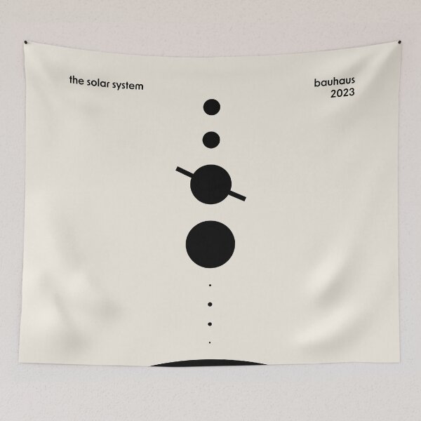 Item preview, The Solar System Bauhaus Black designed and sold by ahumbleconcept.