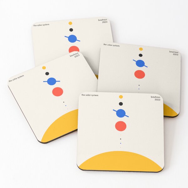 Item preview, The Solar System Bauhaus Yellow Red Blue Black designed and sold by ahumbleconcept.