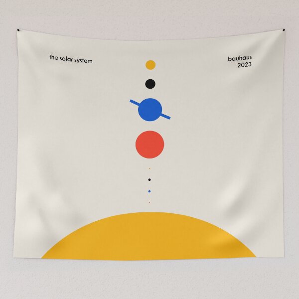 Item preview, The Solar System Bauhaus Yellow Red Blue Black designed and sold by ahumbleconcept.