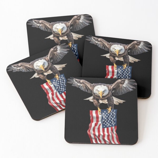 Item preview, American Bald Eagle holding American flag designed and sold by mixzer.