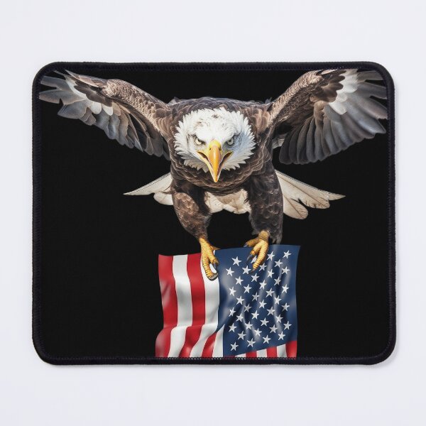 Item preview, American Bald Eagle holding American flag designed and sold by mixzer.