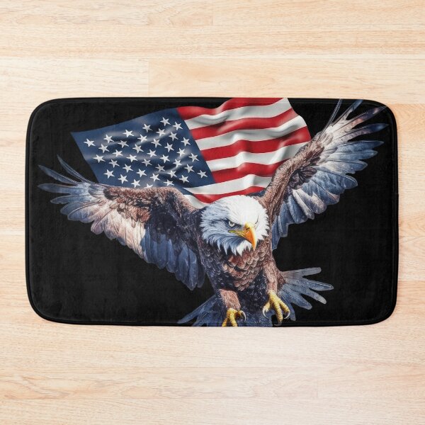 Item preview, Bald Eagle flying in front of USA flag designed and sold by mixzer.