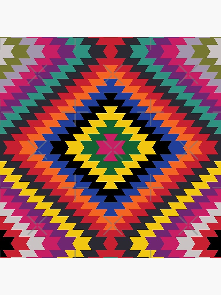 Modern Kilim - Bright Geometric pattern by Cecca Designs by Cecca-Designs