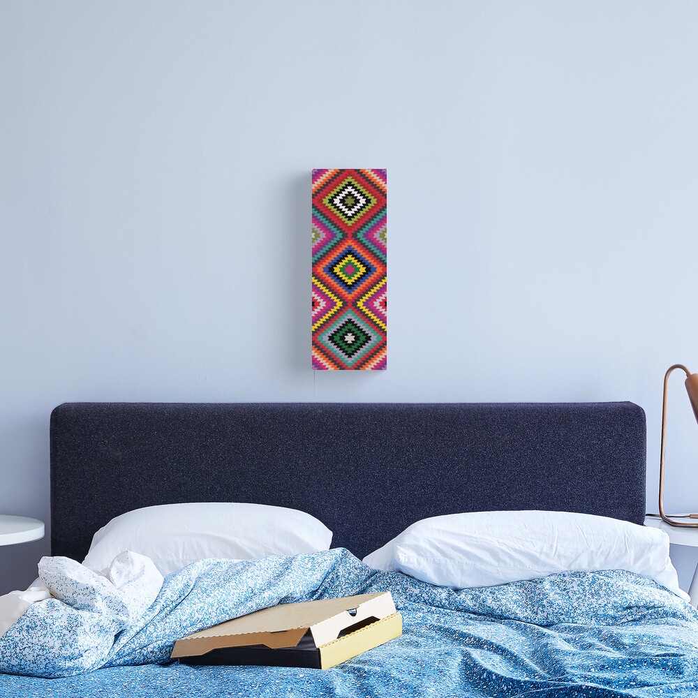 Modern Kilim - Bright Geometric pattern by Cecca Designs Canvas Print
