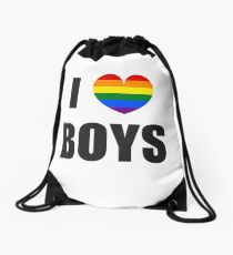 I Love Boys / LGBT LGBTI Drawstring Bag