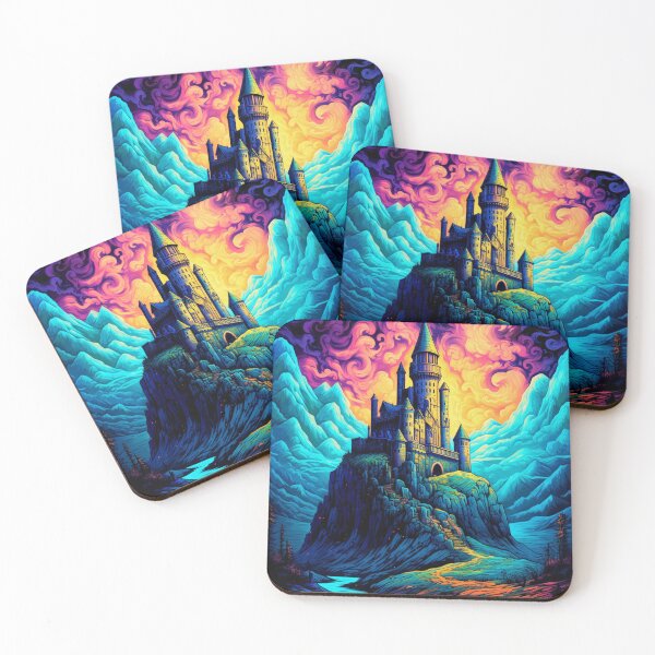 Item preview, Enchanting Colorful Castle in the Dark Sky designed and sold by JustArtDesign9.