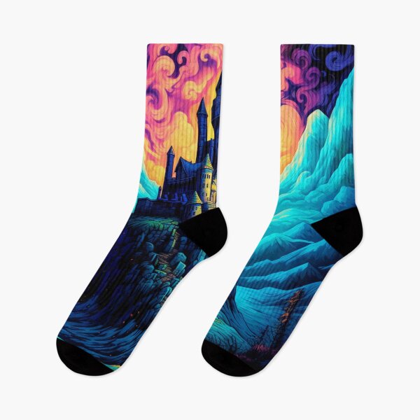 Item preview, Enchanting Colorful Castle in the Dark Sky designed and sold by JustArtDesign9.