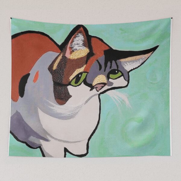 Item preview, Distorted Cat Painting designed and sold by weebakon.