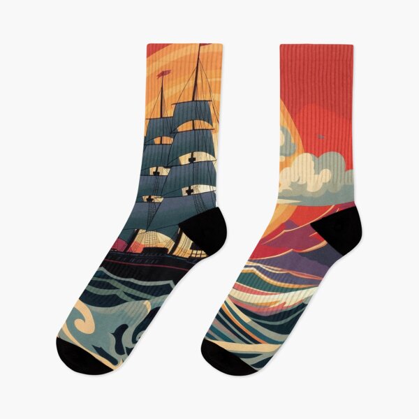 Item preview, Majestic Sailing Ship in the Stunning Sunset Sky designed and sold by JustArtDesign9.