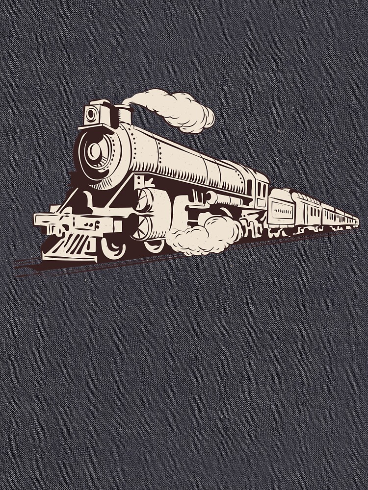 Vintage train steam locomotive railroad railway retro graphic design like Sheldon's by HEJAshirts