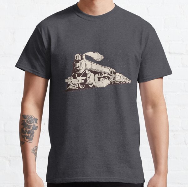 Vintage train steam locomotive railroad railway retro graphic design like Sheldon's Classic T-Shirt