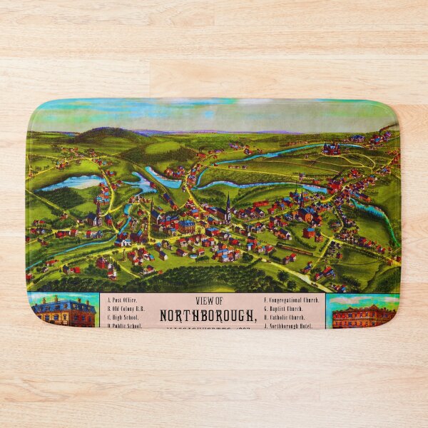 Item preview, View of Northborough, Massachucetts, 1887 designed and sold by Chuck Mountain Poster Art.