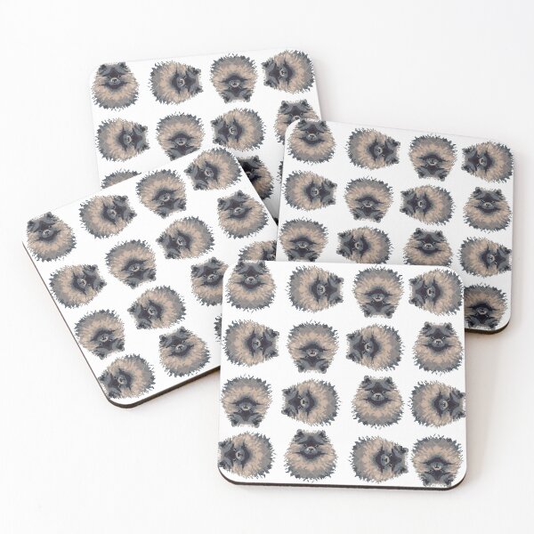 Item preview, Keeshond Dog Pattern in Pixel Art - Repeated Portrait Dog designed and sold by Woof-n-Wear.